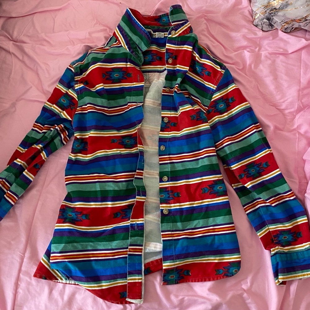Vintage mens “Original Arizona Jean Company” button multicolored striped jacket